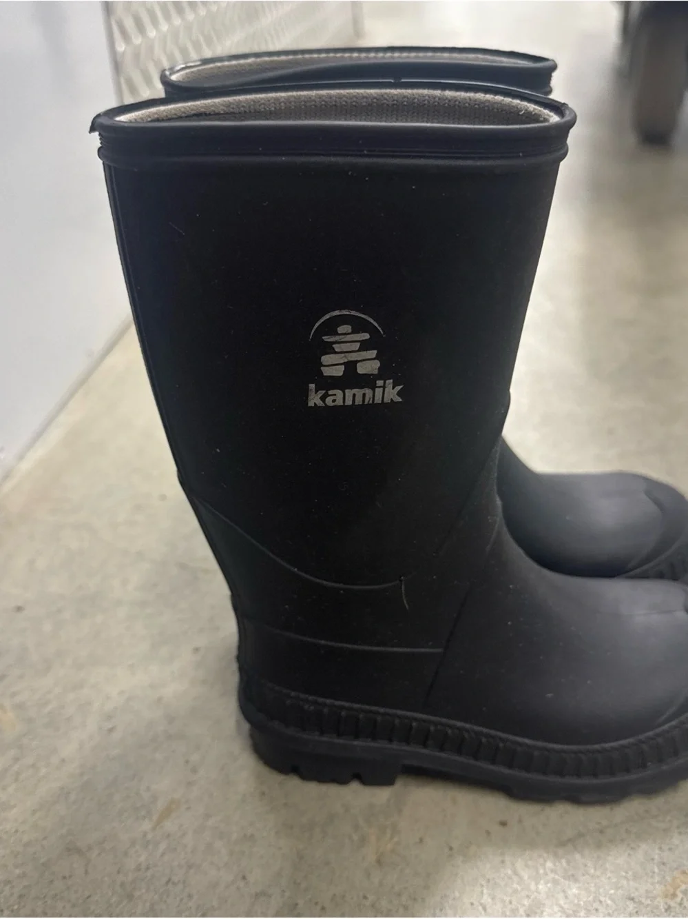 Kamik Kids Black Rubber Waterproof Rain Boots